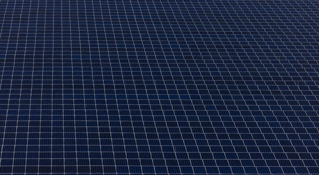 View of solar panels covering the parking lot of the Veterans Affairs Medical Center, Jan. 26, 2023, in Houston.