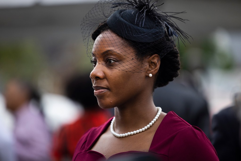 Danielle Whittaker arrives in 1940s attire to the Eldorado Ballroom's grand reopening.