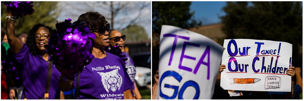 Protest in front of high school in Texas