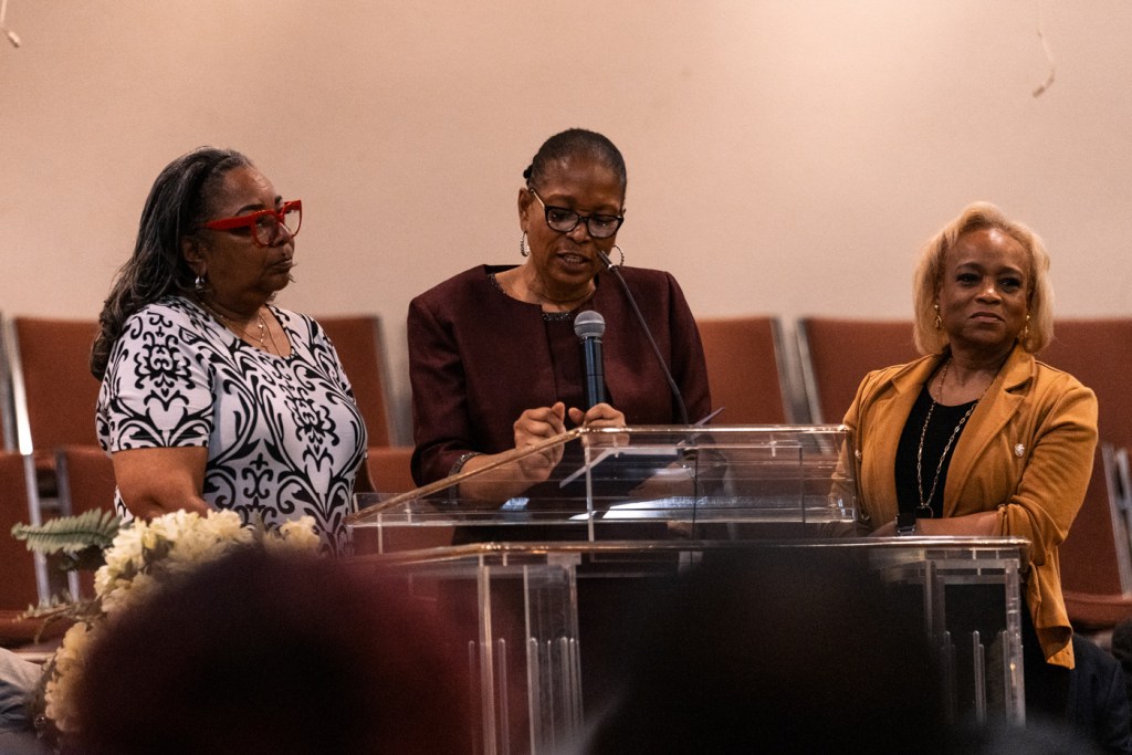 HISD board member gives a speach