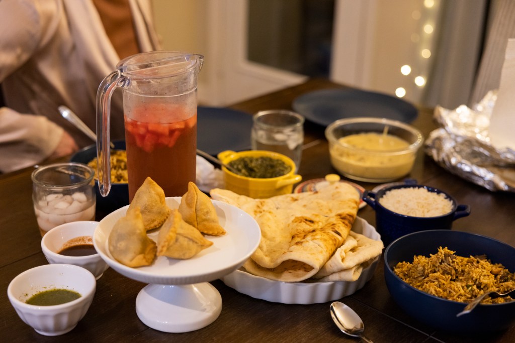 Iftar on a table of a home in Houston