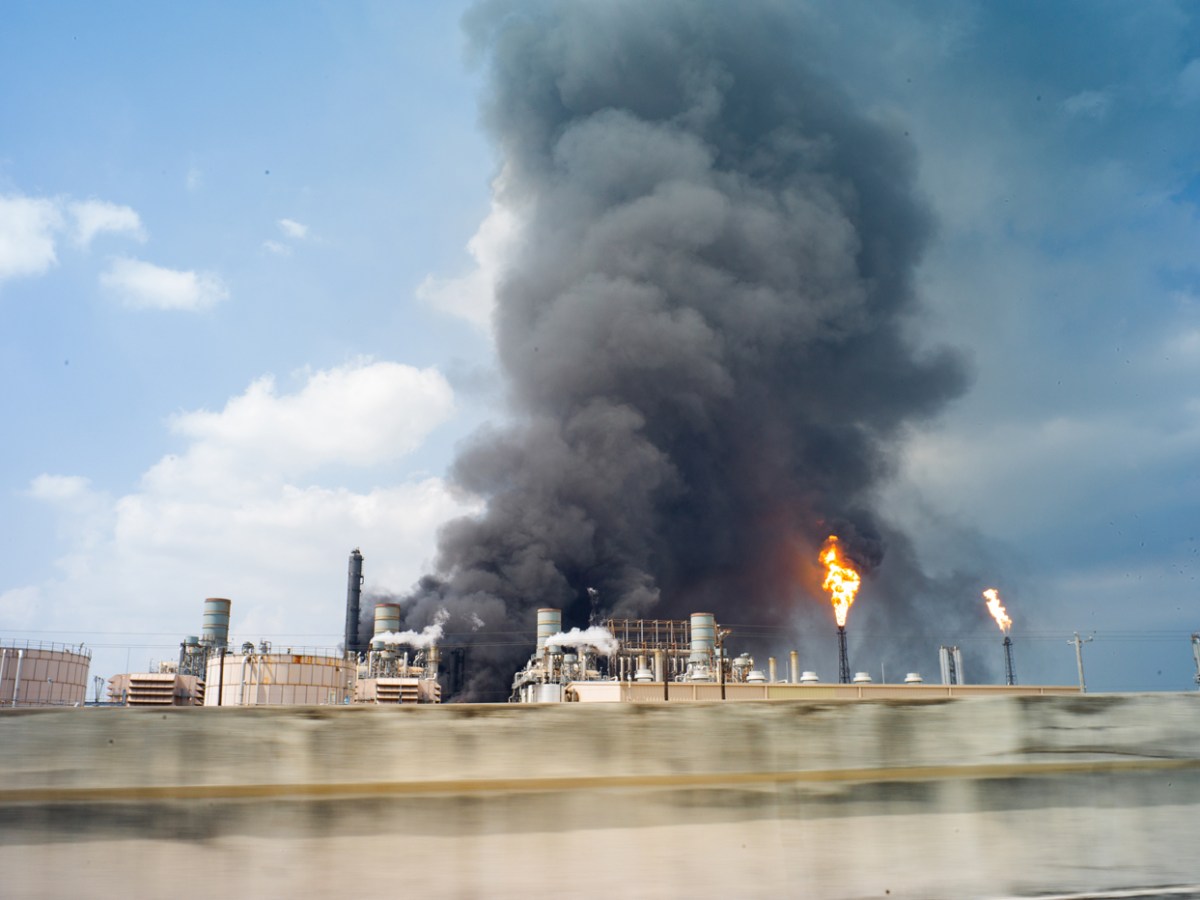 Fire at a chemical plant