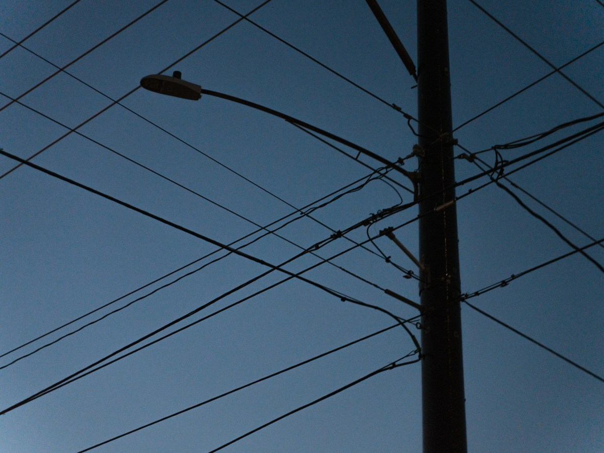 A dark street light on Thursday, June 1, 2023, in Houston.