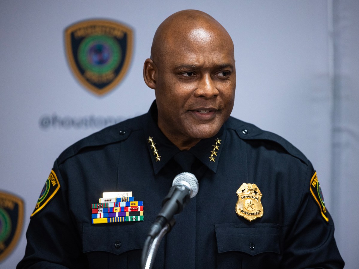 Houston Police Chief Troy Finner at a news conference.