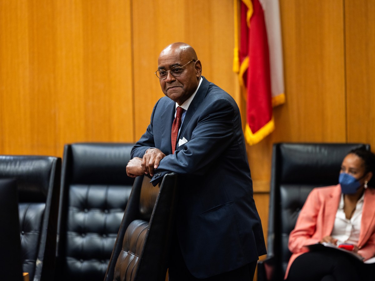 Harris County Commissioner Rodney Ellis attends a Commissioners Court meeting