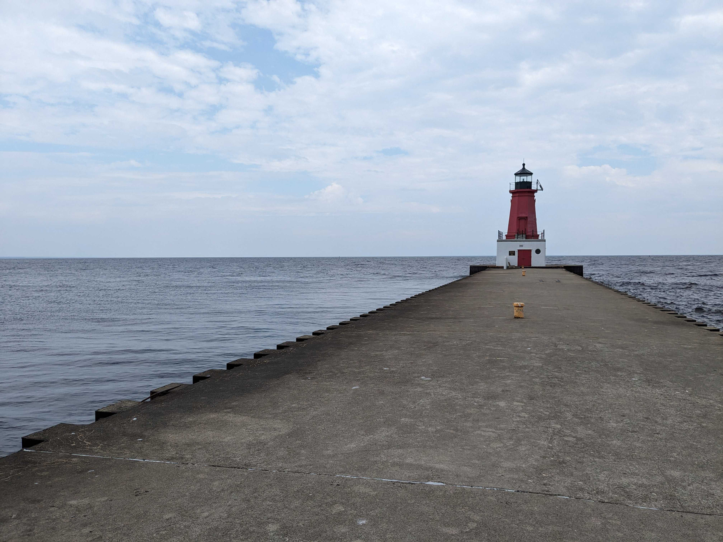 The Menominee Lighthouse sits on the eastern bank of Michigan's Upper Peninsula