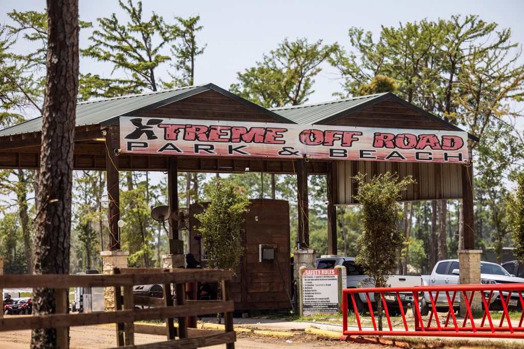 Entrance to Xtreme Off Road Park & Beach, where two children drowned.