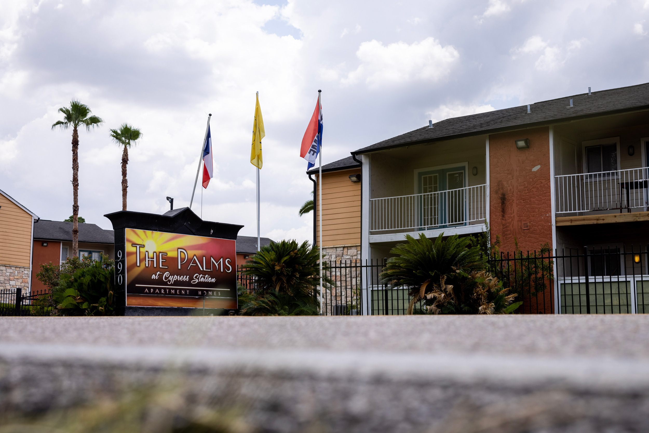 The Palms at Cypress Station apartment complex in north Harris County.