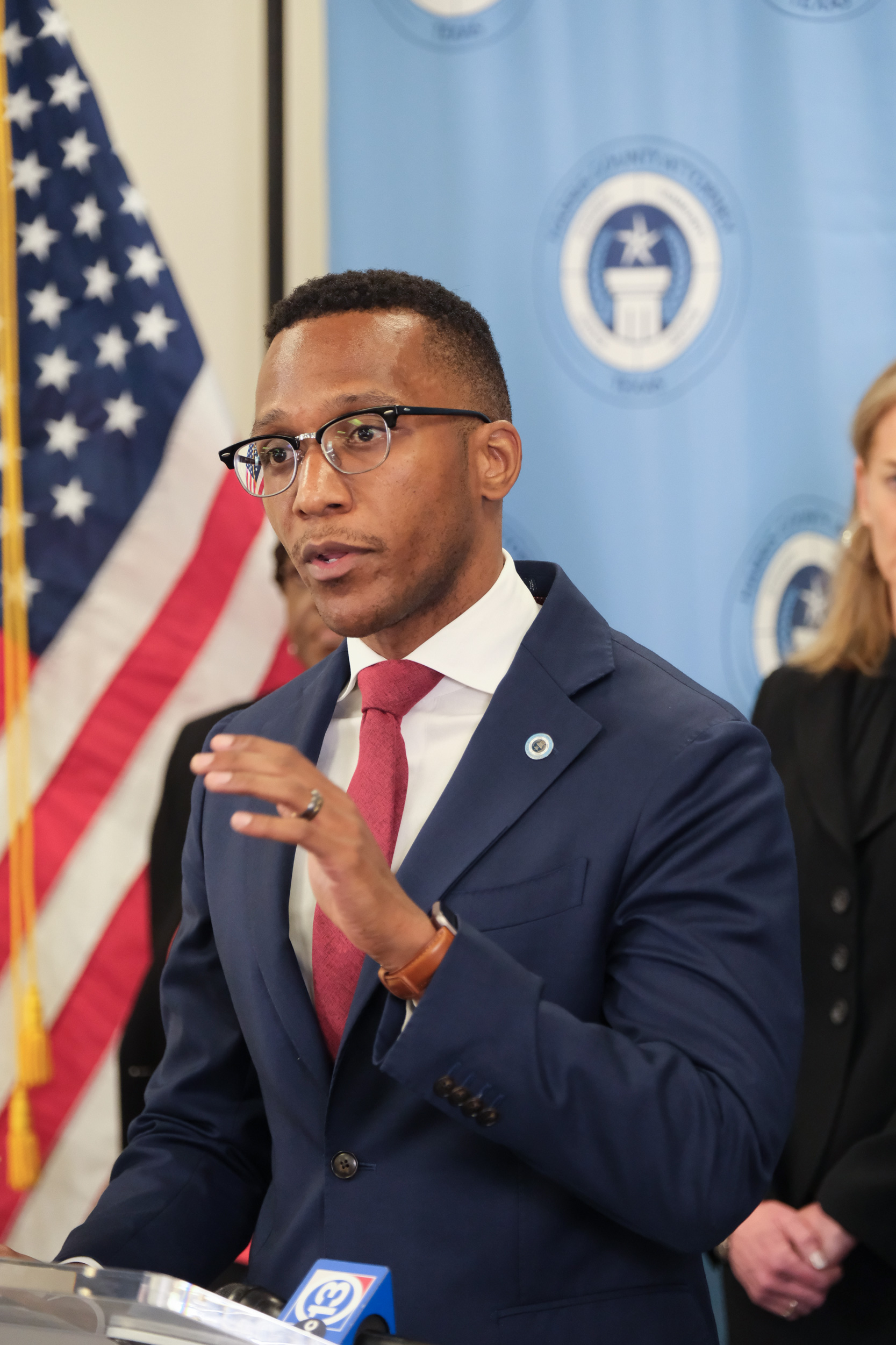 Harris County Attorney Christian Menefee announces a settlement with Volkswagen