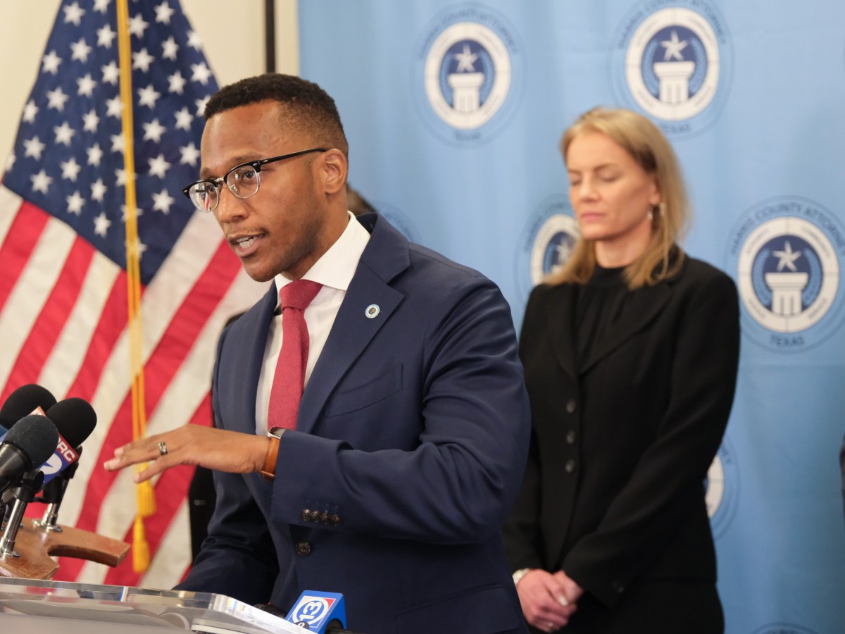 Harris County Attorney Christian Menefee announces a settlement with Volkswagen