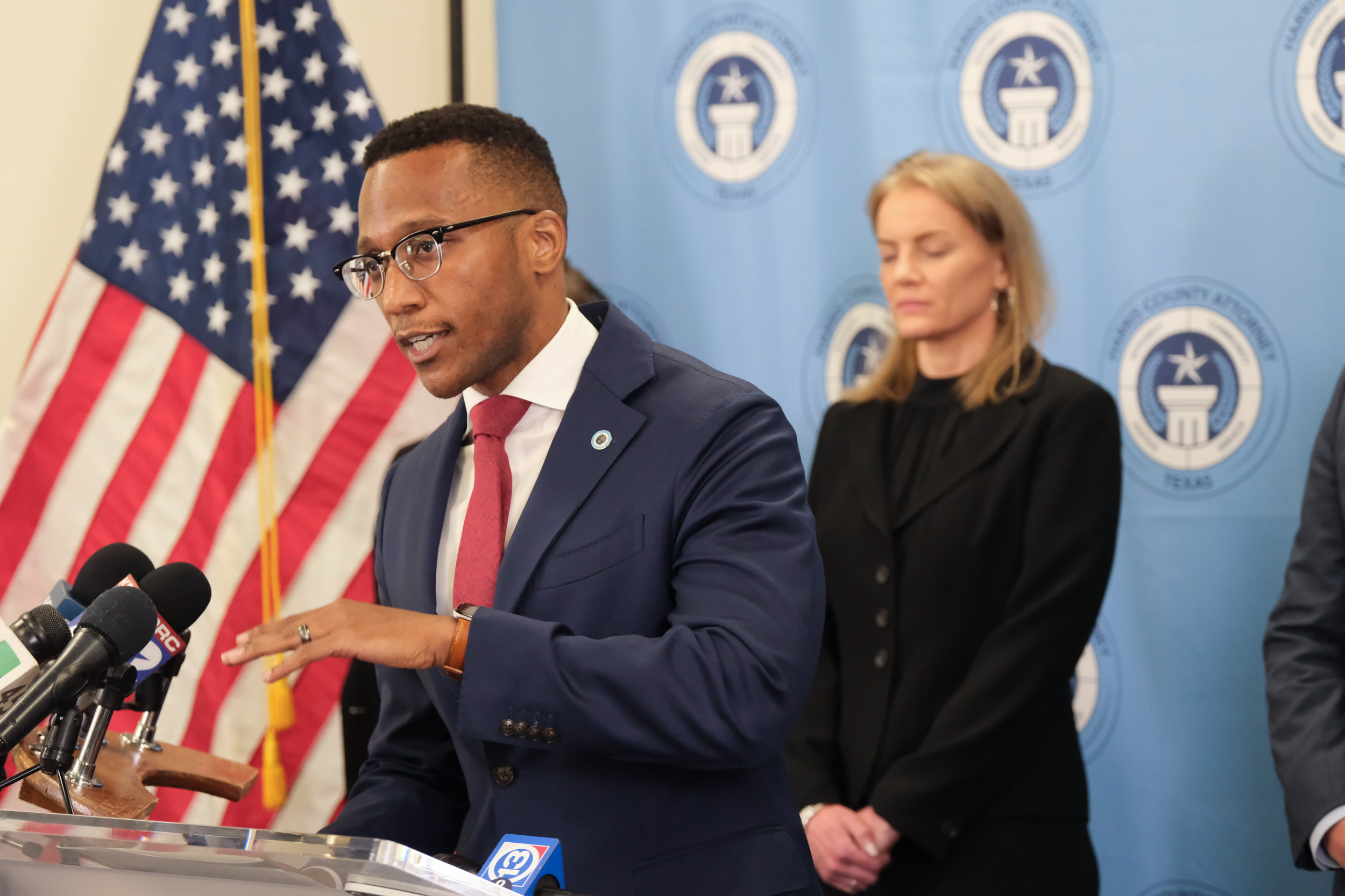 Harris County Attorney Christian Menefee announces a settlement with Volkswagen