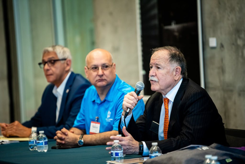 Attorney Lee Kaplan speaks at a transportation forum of candidates running to be elected mayor of Houston.