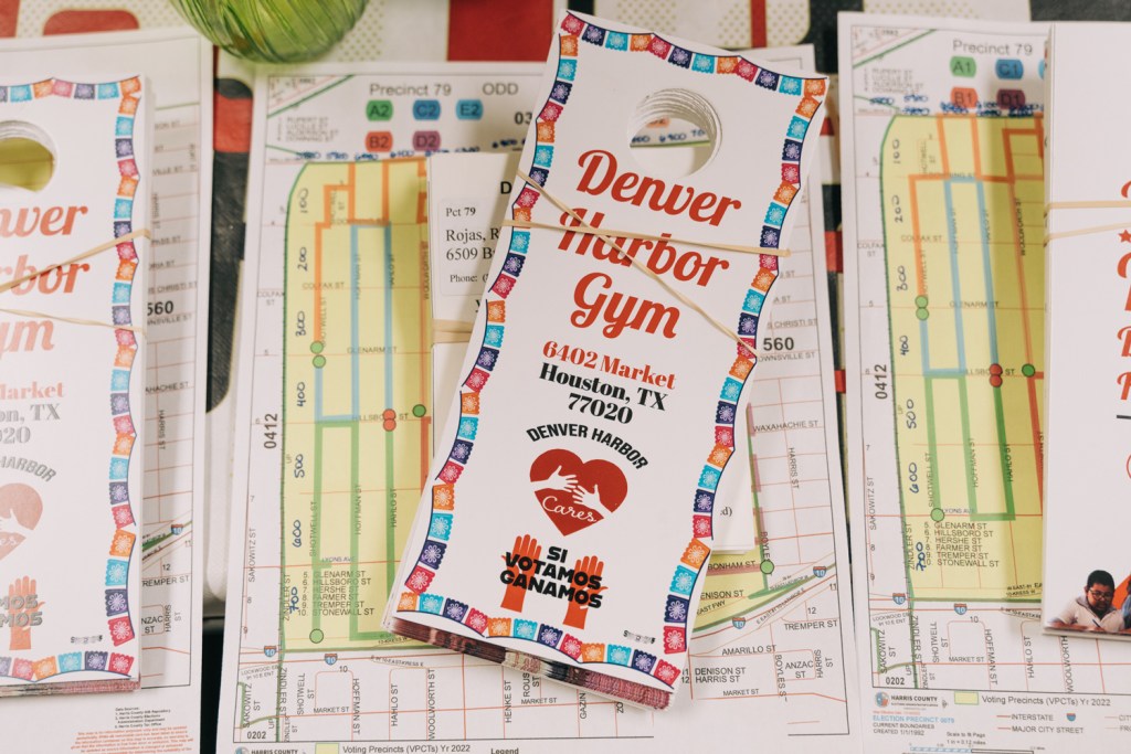 Denver Harbor Cares block walking packets on Wednesday,