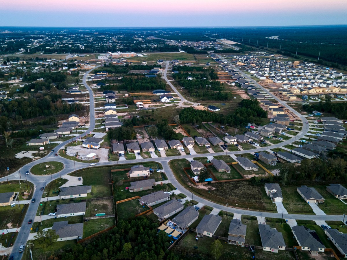 Homes and businesses line the streets in the Colony Ridge area of ​​Liberty County on Friday, Nov. 3, 2023.