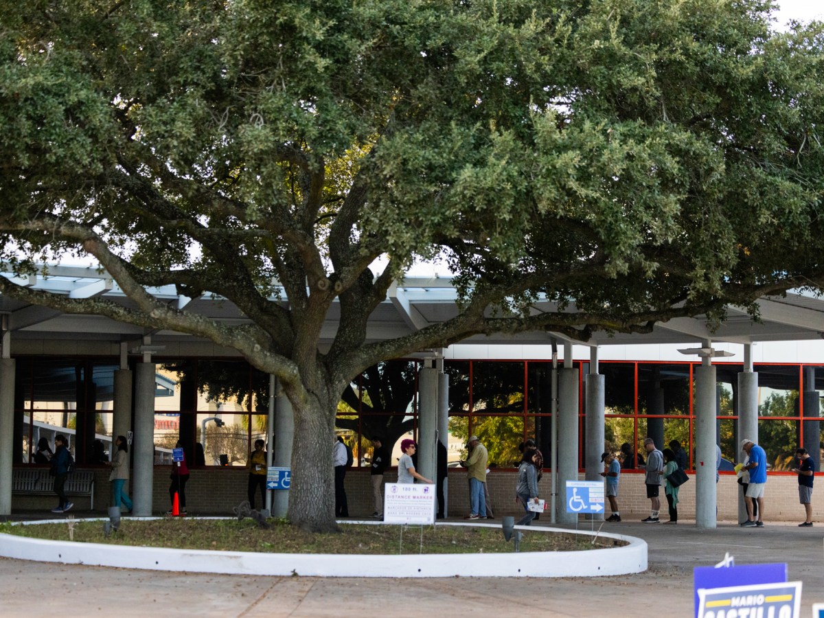 Voters in line to cast their ballot at the Houston Metropolitan Multi-Service Center on Election Day,