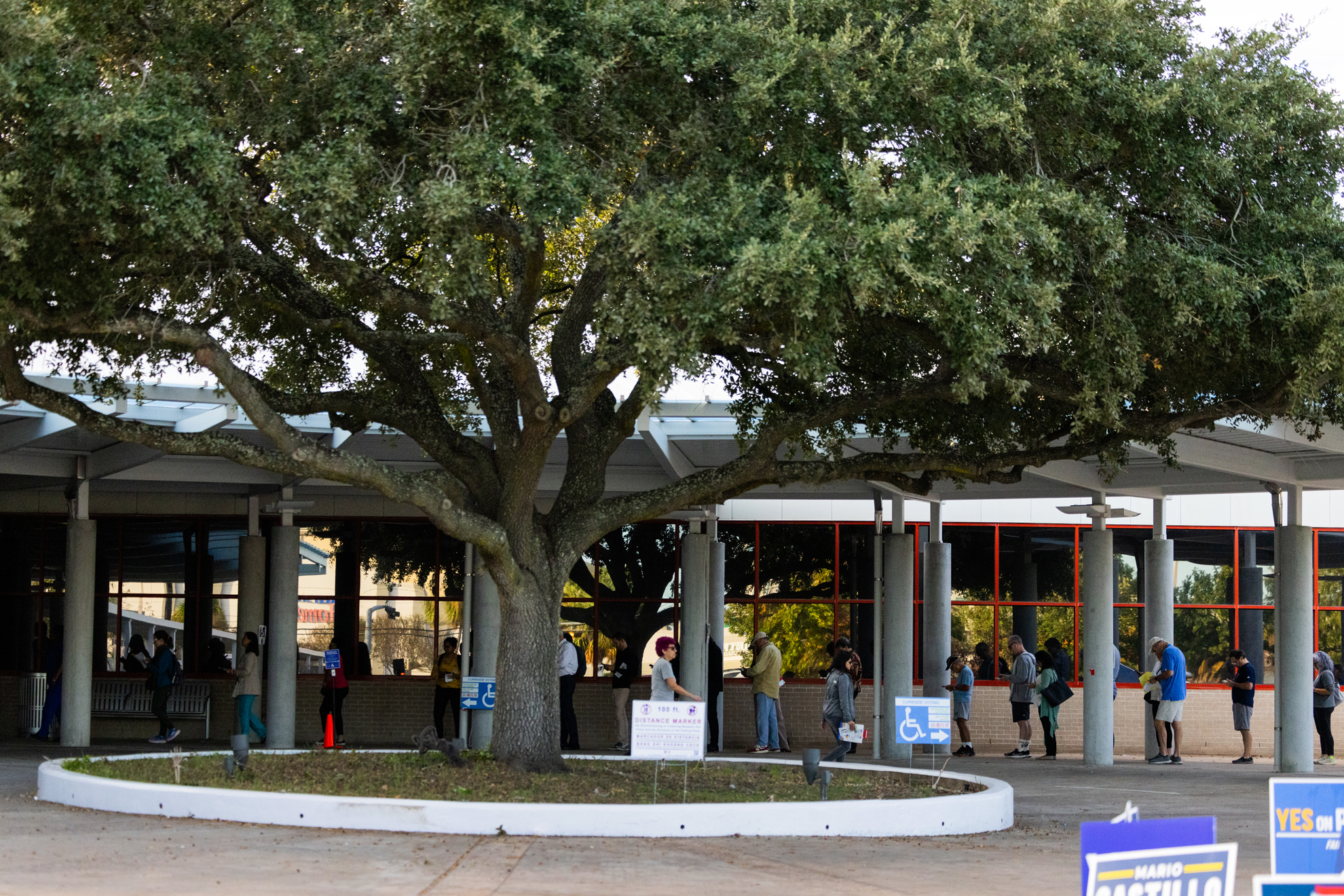 Voters in line to cast their ballot at the Houston Metropolitan Multi-Service Center on Election Day,