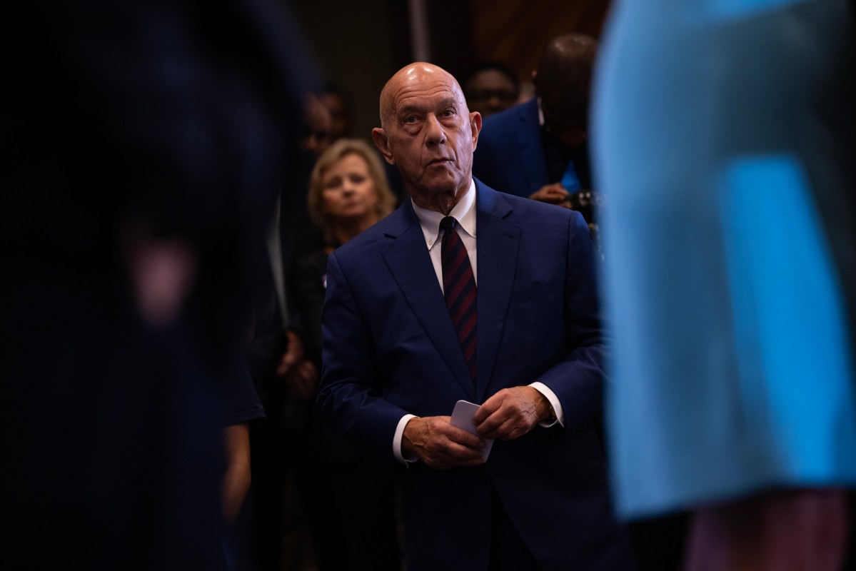 Houston mayoral candidate state Sen. John Whitmire waits to take the stage during a watch party on Election Day, Tuesday, Nov. 7, 2023, in Houston.