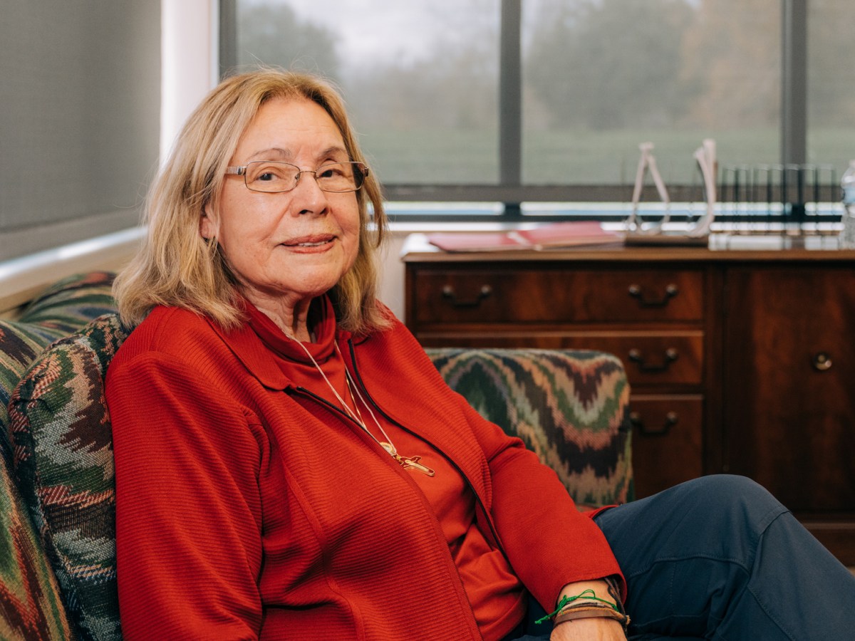 Dora Olivo, 80, Fort Bend County’s newest justice of the peace, poses for a portrait in her office on Tuesday, Dec. 12, 2023, in Richmond.