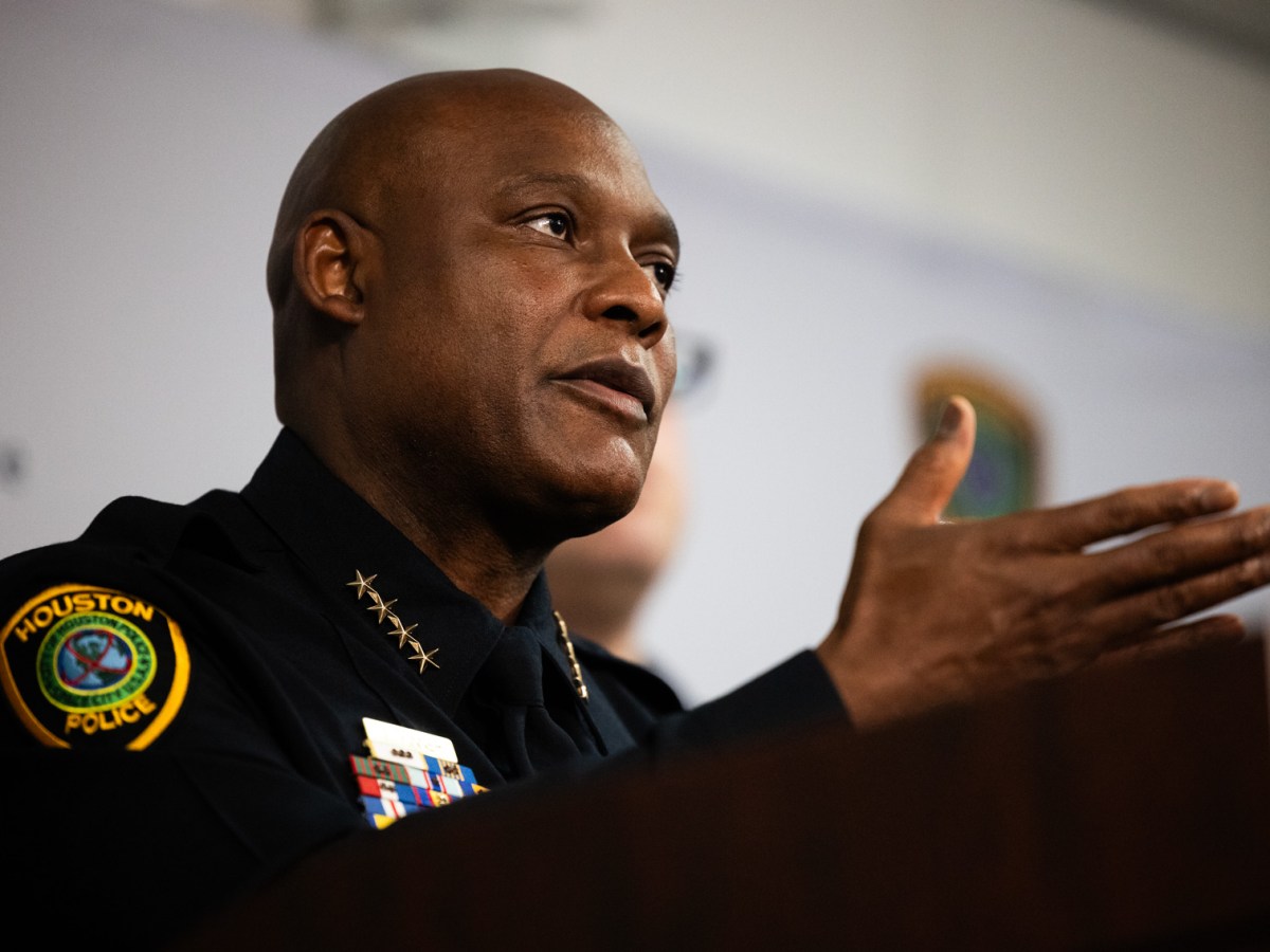 Houston Police Chief Troy Finner, pictured during a mid-February press conference.