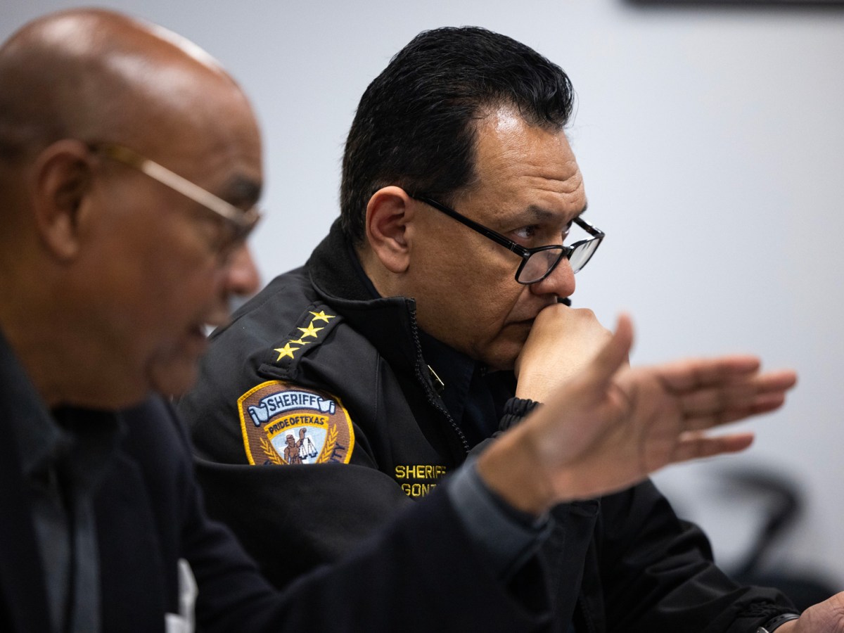 Harris County Sheriff Ed Gonzalez listens during a voting session at the Criminal Justice Coordinating Council on Thursday in downtown Houston.