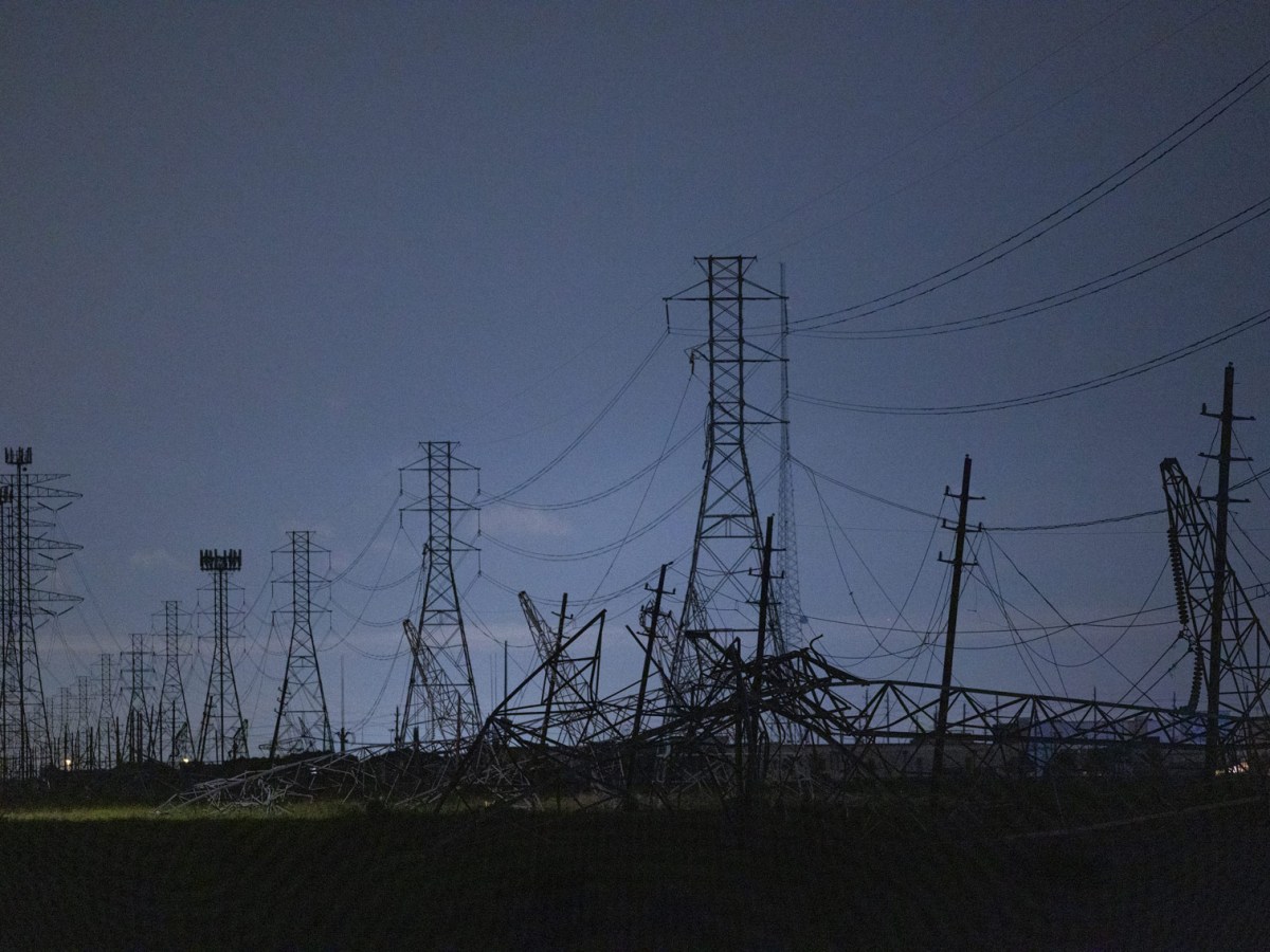 Storms smashed several transmission power lines near Highway 99 on May 16, 2024, in Cypress. The Houston region suffered widespread power outages affecting nearly 1 million customers.