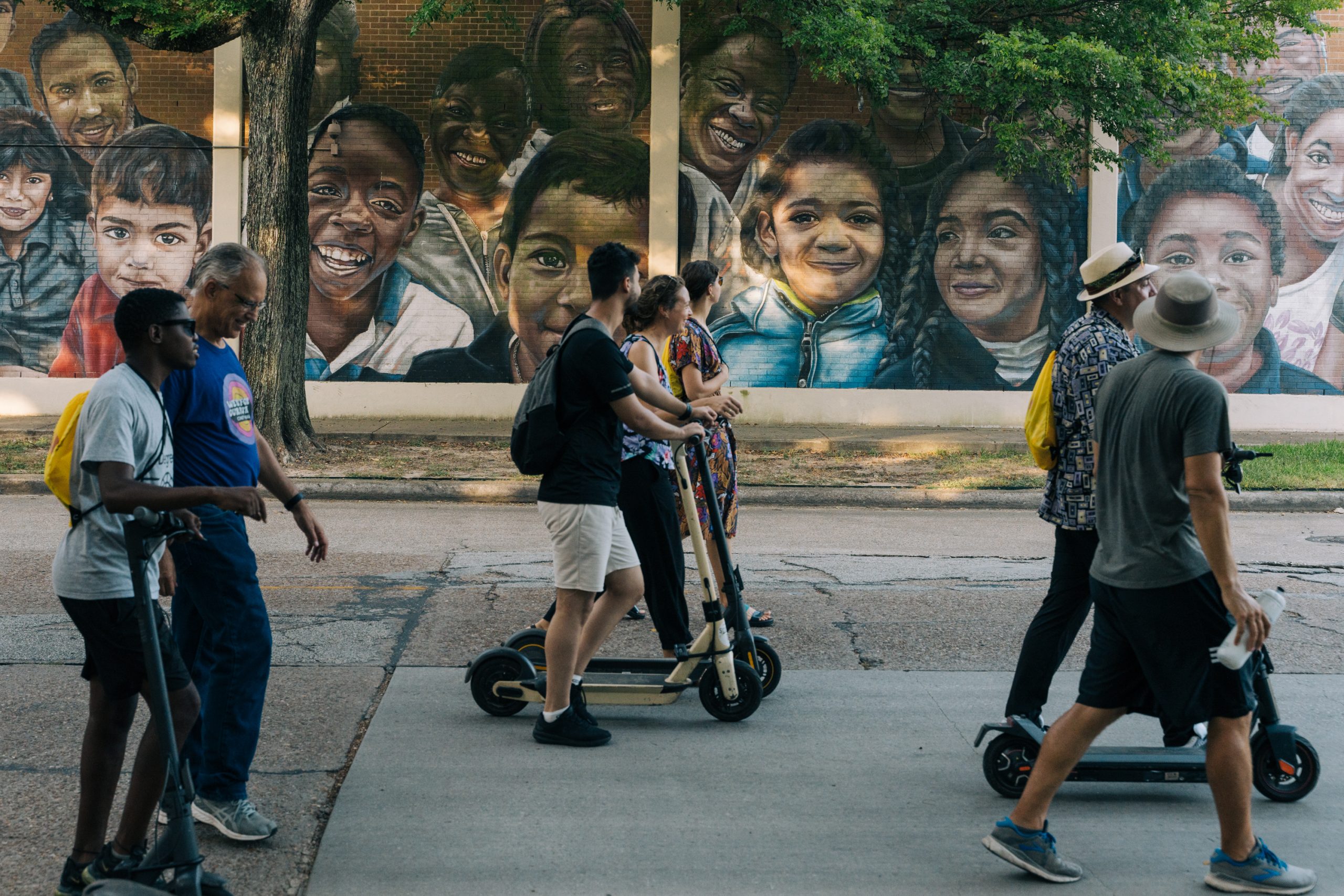 Mural alongside Blackshear Elementary School in Houston