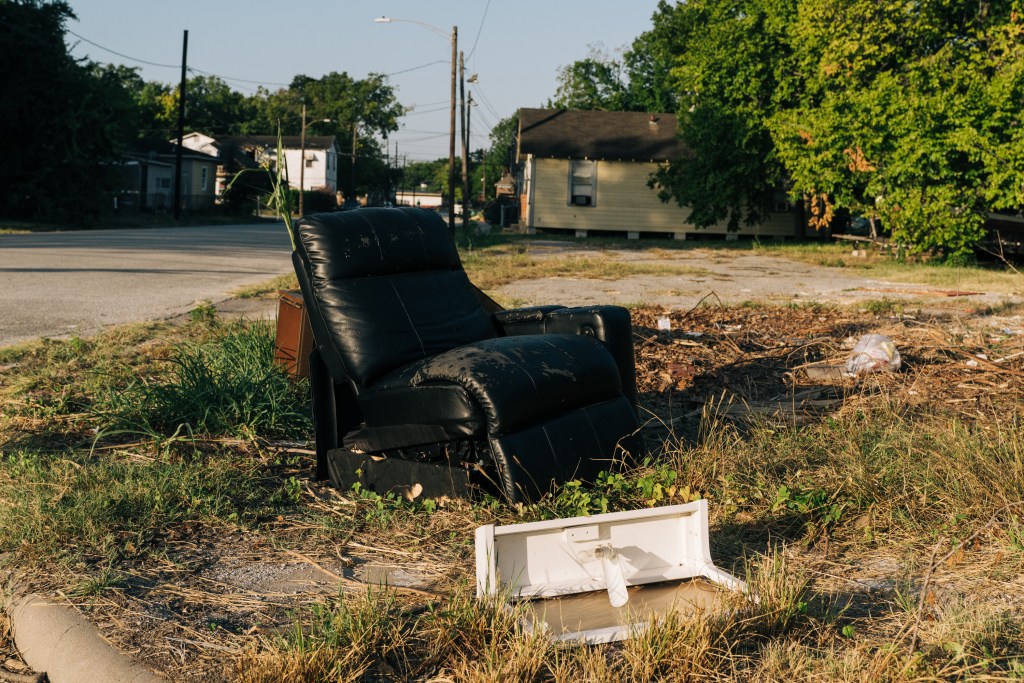 Illegal dumping of trash on Holman Street