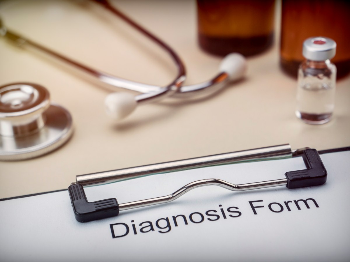 Diagnostic form in hospital, conceptual image
