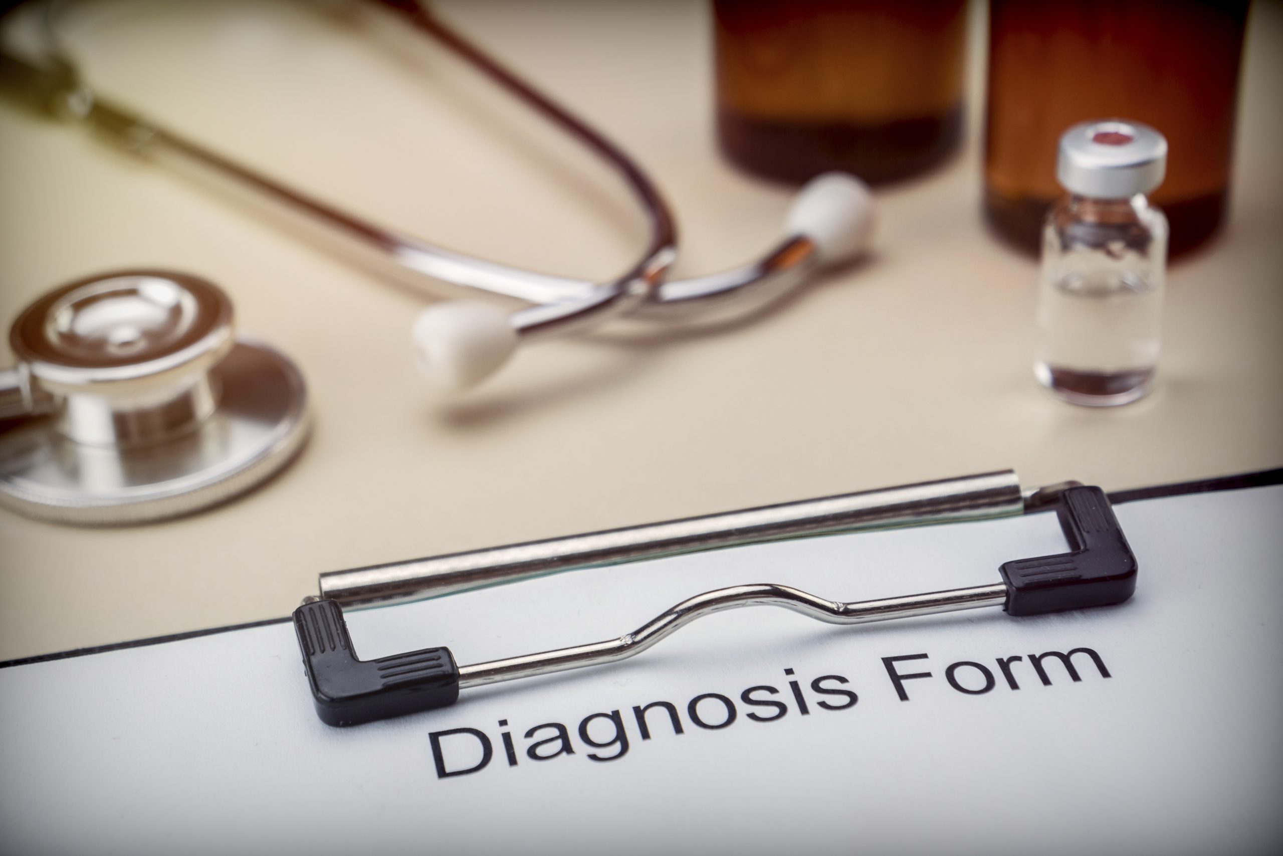Diagnostic form in hospital, conceptual image