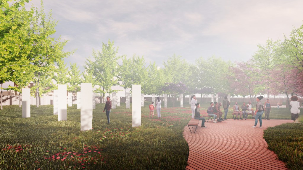 The cemetery will act as the focal point of the entire project design. Once descendants are identified, the district will work with descendants on the design on the grave markers.