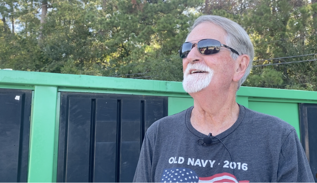 Ken White, a resident of Houston’s Kingwood community, dropped off bags of plastic waste for recycling on a Saturday in September.