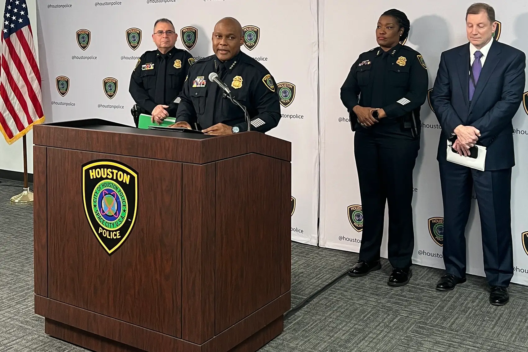 Houston police chief Troy Finner at news conference
