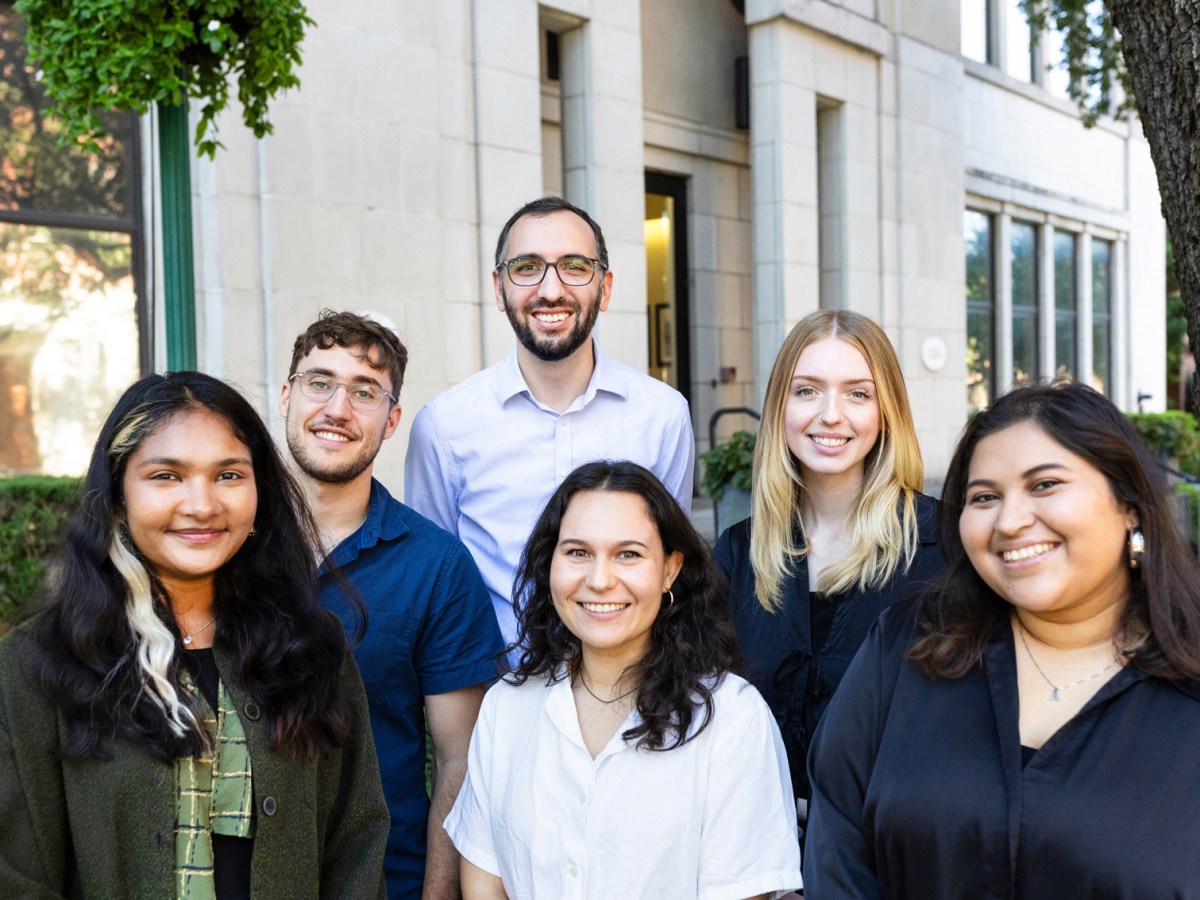 Houston Landing’s education team (left to right) Fiza Kuzhiyil, Asher Lehrer-Small, Jacob Carpenter, Brooke Kushwaha, Miranda Dunlap and Angelica Perez, Monday, Sept. 30, 2024, in Houston.